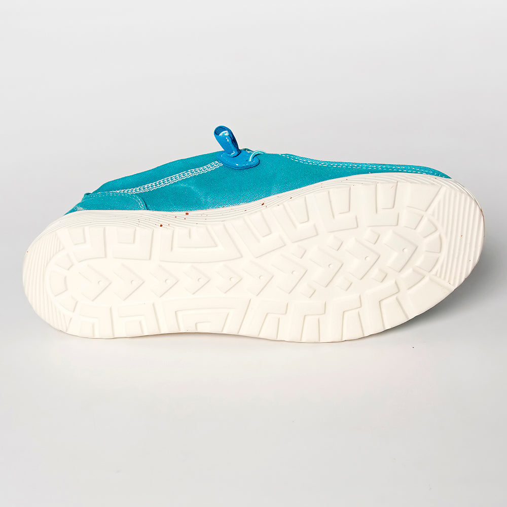 LC-ADFT133TR8 Women's Turquoise Canvas Tooled Leather Loafers - American Darling Western Inlay Slip-Ons