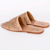 LC-ADFT140 Hand Tooled Genuine Western Leather Mule Flip Flop Sliper Loafer