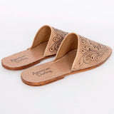 LC-ADFT140 Hand Tooled Genuine Western Leather Mule Flip Flop Sliper Loafer