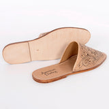 LC-ADFT140 Hand Tooled Genuine Western Leather Mule Flip Flop Sliper Loafer