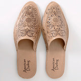 LC-ADFT140 Hand Tooled Genuine Western Leather Mule Flip Flop Sliper Loafer