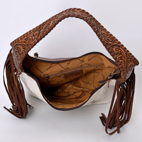 American Darling Western Hobo Bag Hair-On Cowhide & Tooled Leather Shoulder Purse