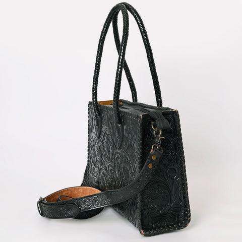 American Darling Hand Tooled Leather Tote Bag -Western Floral Carved Purse