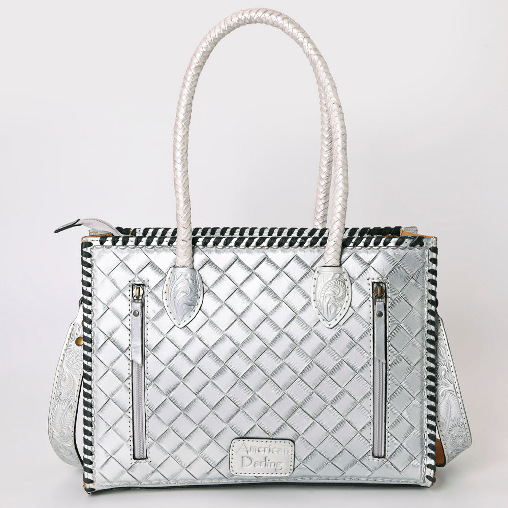 ADBG1131 Hand-Tooled Leather Tote-Western Floral Cowgirl Shoulder Bag