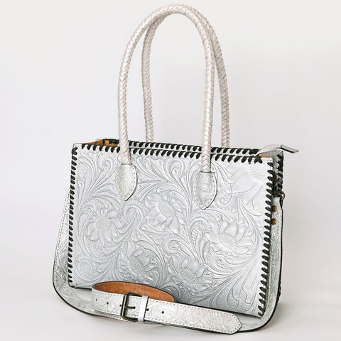 American Darling Hand Tooled Leather Tote Bag -Western Floral Carved Purse