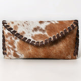 ADBG1775 Hair-On Cowhide Leather Sunglass Case Western Braided Genuine Leather Pouch