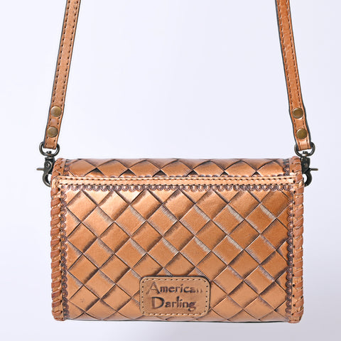 American Darling Hand Tooled Floral Leather Crossbody Bag Western Purse