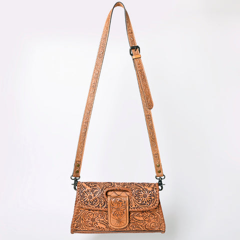 American Darling Hand Tooled Floral Leather Wallet Bag Clutch & Crossbody Handbag