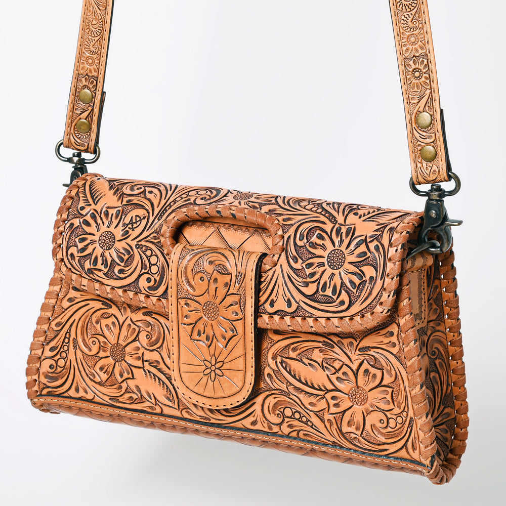 American Darling Hand Tooled Floral Leather Wallet Bag Clutch & Crossbody Handbag