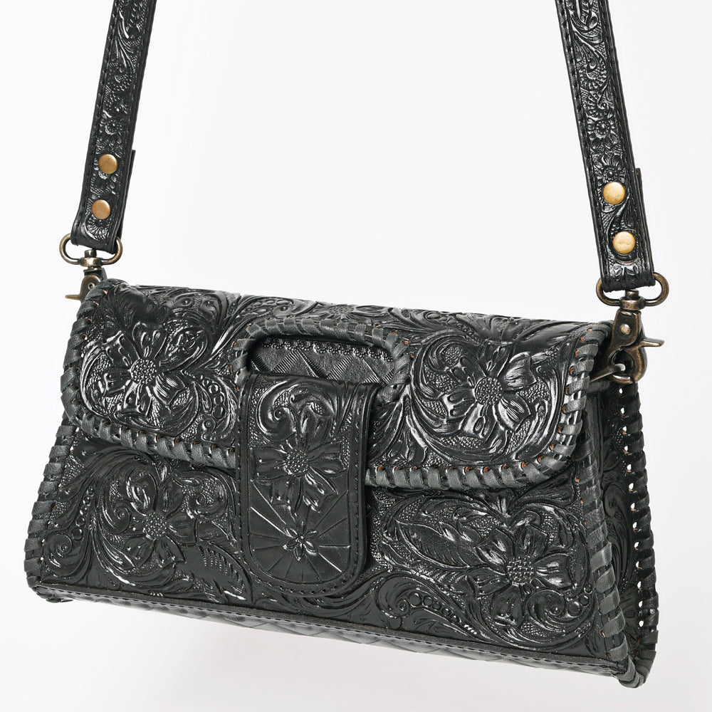 American Darling Hand Tooled Floral Leather Wallet Bag Clutch & Crossbody Handbag