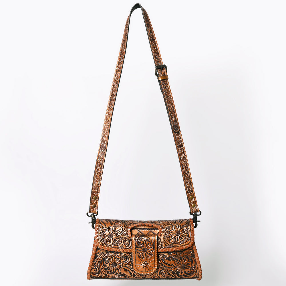 American Darling Hand Tooled Floral Leather Wallet Bag Clutch & Crossbody Handbag