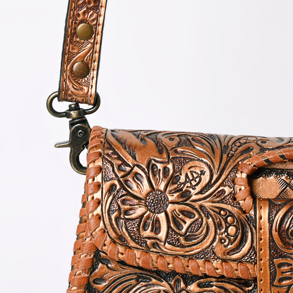 American Darling Hand Tooled Floral Leather Wallet Bag Clutch & Crossbody Handbag