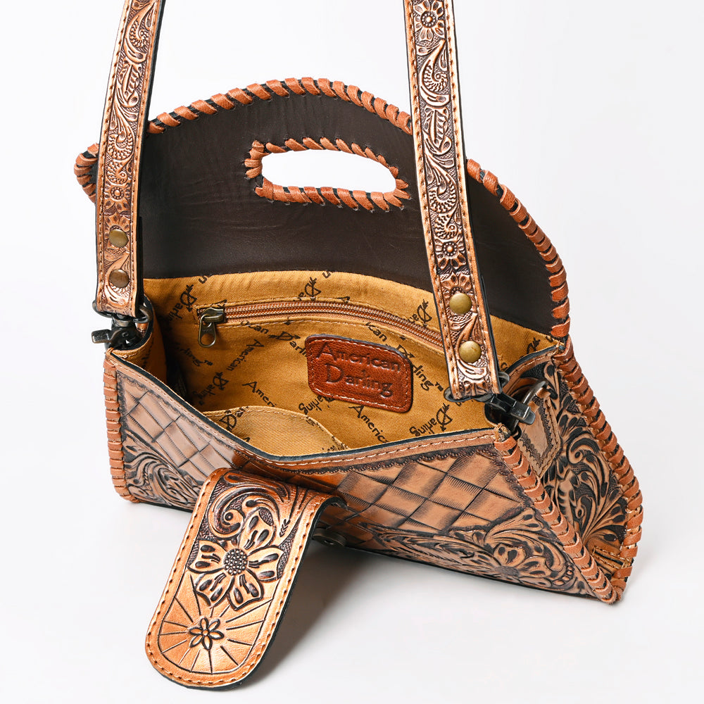American Darling Hand Tooled Floral Leather Wallet Bag Clutch & Crossbody Handbag