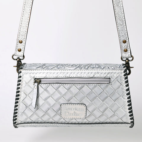 ADBG1134 American Darling Hand Tooled Floral Leather Wallet Bag Clutch & Crossbody Handbag
