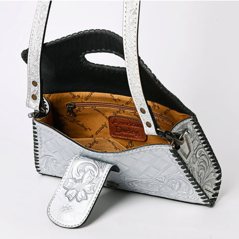 ADBG1134 American Darling Hand Tooled Floral Leather Wallet Bag Clutch & Crossbody Handbag