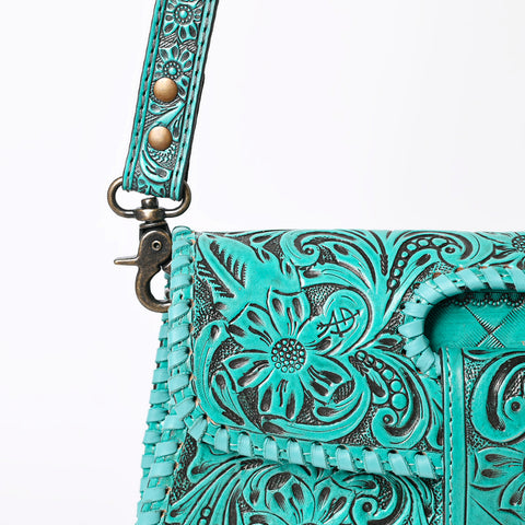 American Darling Hand Tooled Floral Leather Wallet Bag Clutch & Crossbody Handbag