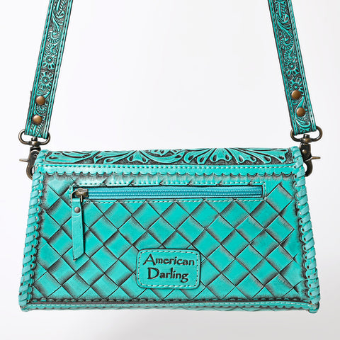 American Darling Hand Tooled Floral Leather Wallet Bag Clutch & Crossbody Handbag