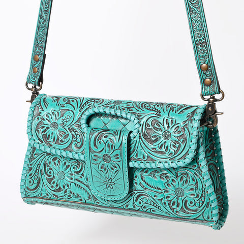 American Darling Hand Tooled Floral Leather Wallet Bag Clutch & Crossbody Handbag