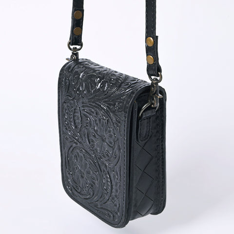 ADBG1135 American Darling Hand Tooled Floral Leather Cell Phone Bag Western Crossbody