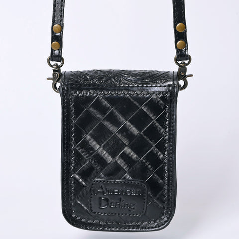 ADBG1135 American Darling Hand Tooled Floral Leather Cell Phone Bag Western Crossbody