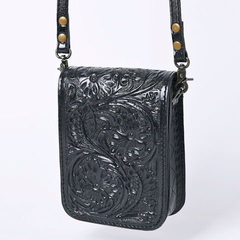 ADBG1135 American Darling Hand Tooled Floral Leather Cell Phone Bag Western Crossbody
