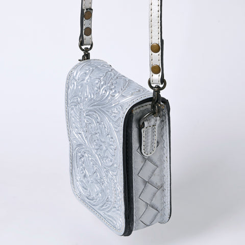ADBG1135 American Darling Hand Tooled Floral Leather Cell Phone Bag Western Crossbody