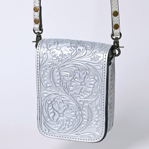 ADBG1135 American Darling Hand Tooled Floral Leather Cell Phone Bag Western Crossbody