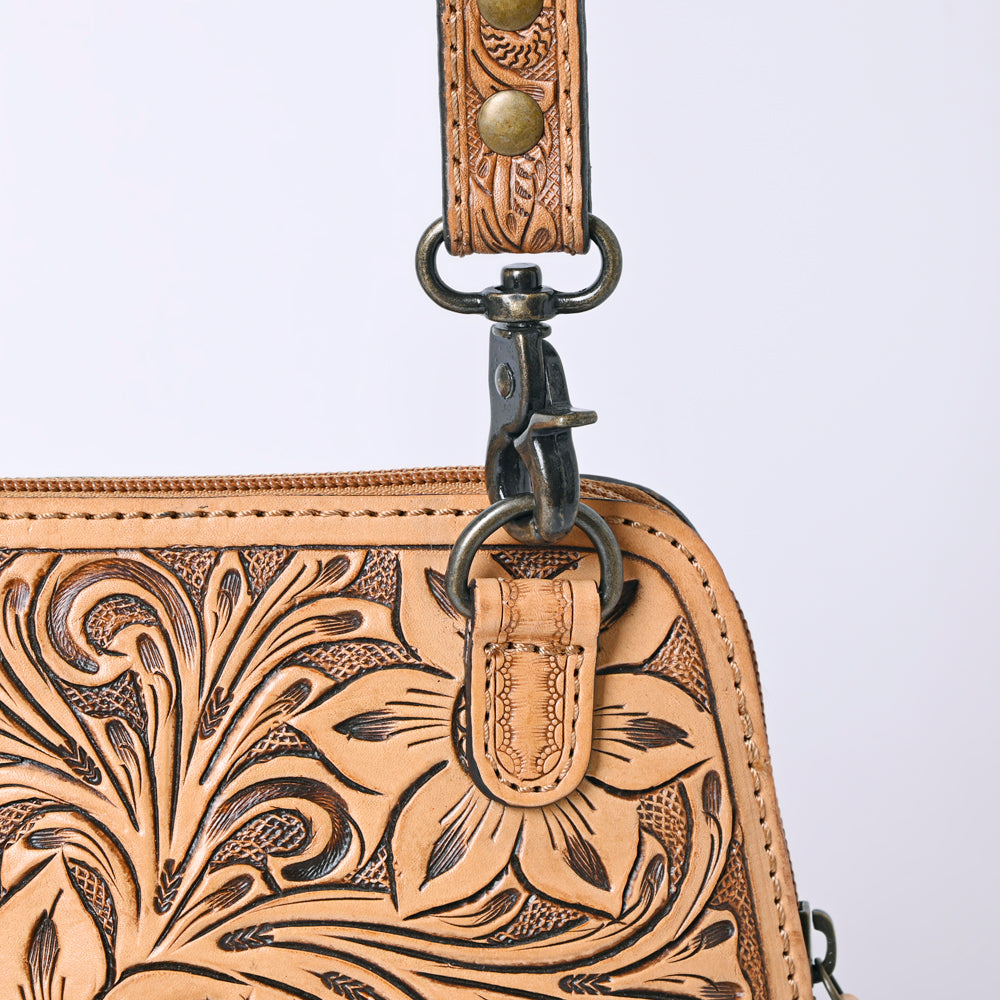 American Darling Hand Tooled Floral Leather Crossbody Bag