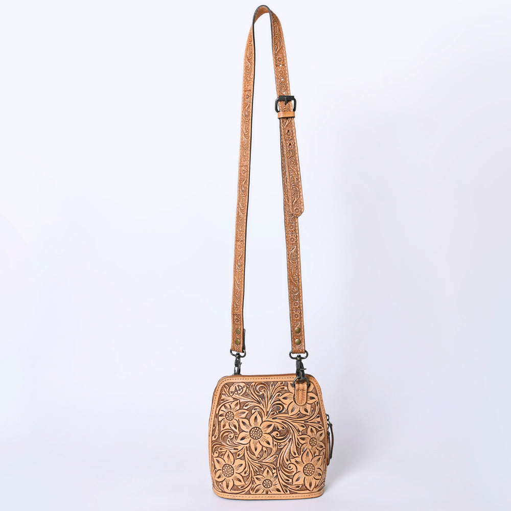 American Darling Hand Tooled Floral Leather Crossbody Bag