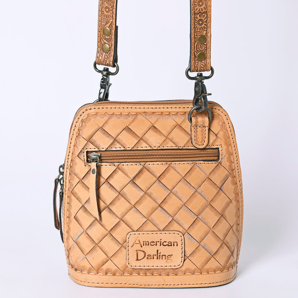 American Darling Hand Tooled Floral Leather Crossbody Bag