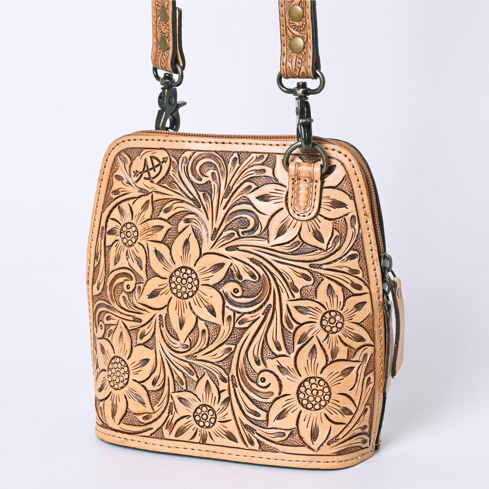 American Darling Hand Tooled Floral Leather Crossbody Bag