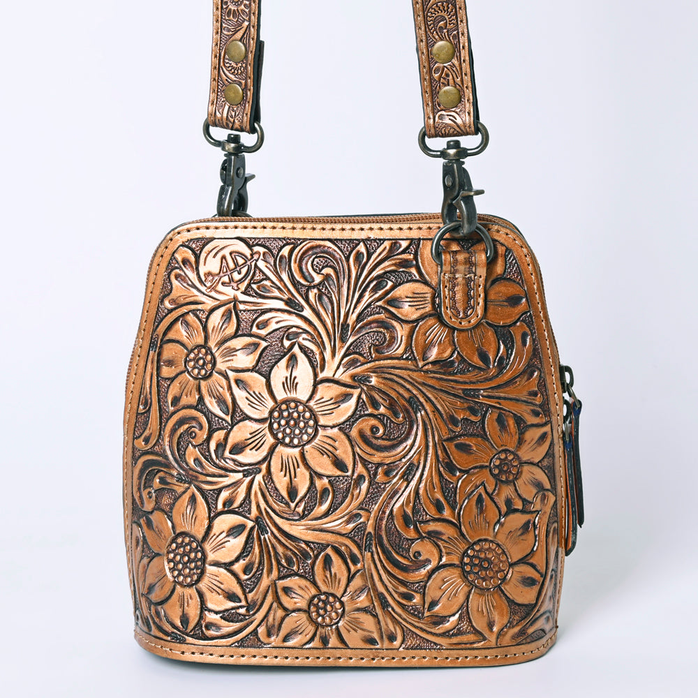 American Darling Hand Tooled Floral Leather Crossbody Bag