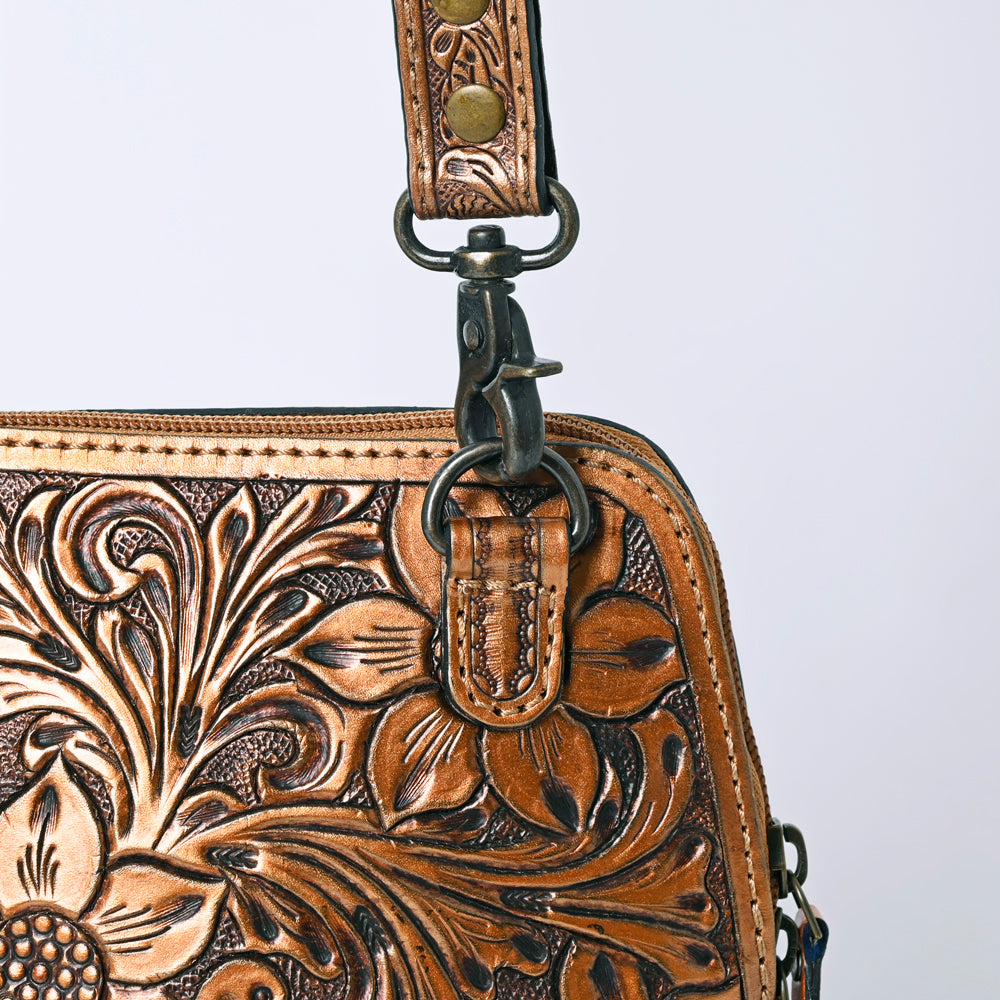 American Darling Hand Tooled Floral Leather Crossbody Bag