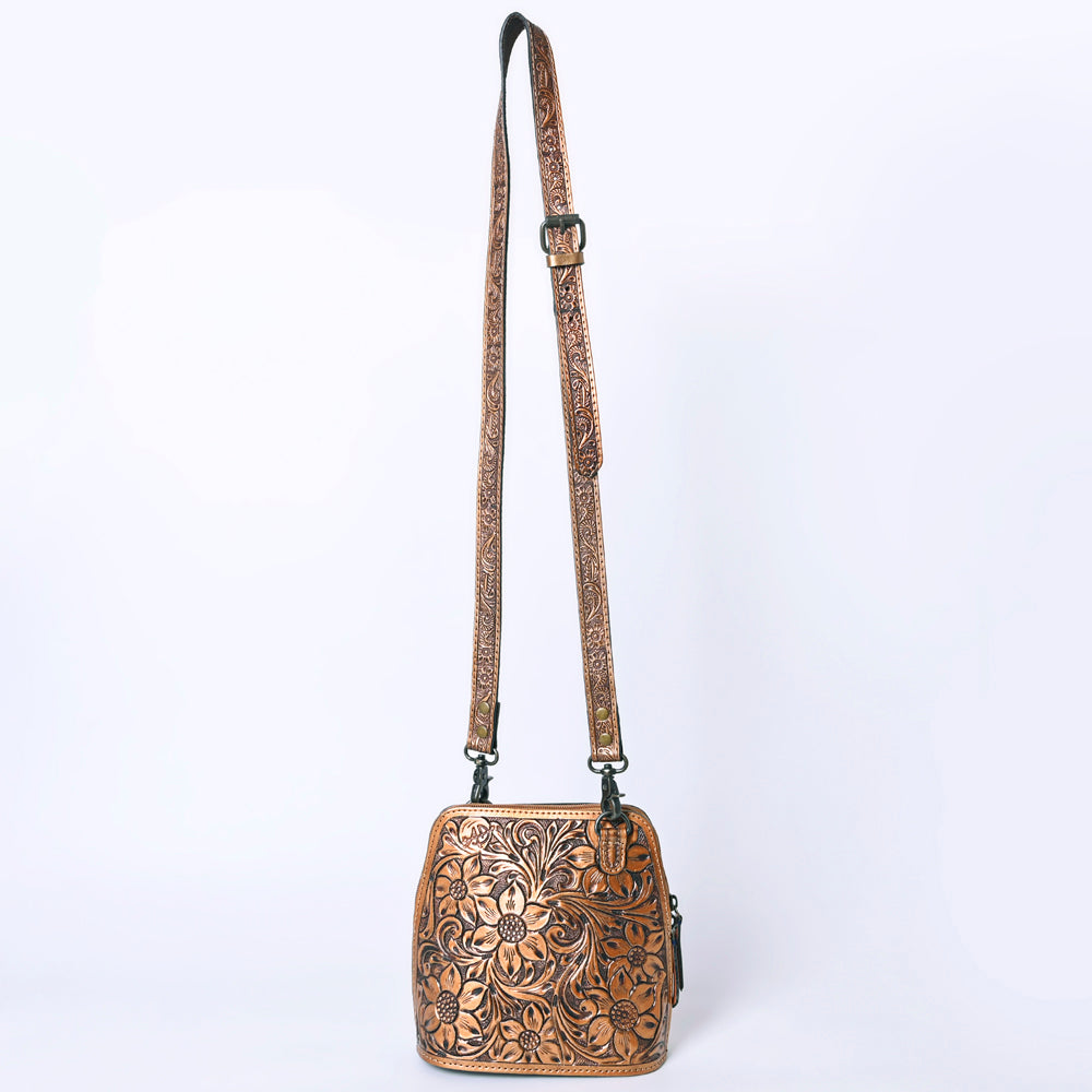 American Darling Hand Tooled Floral Leather Crossbody Bag