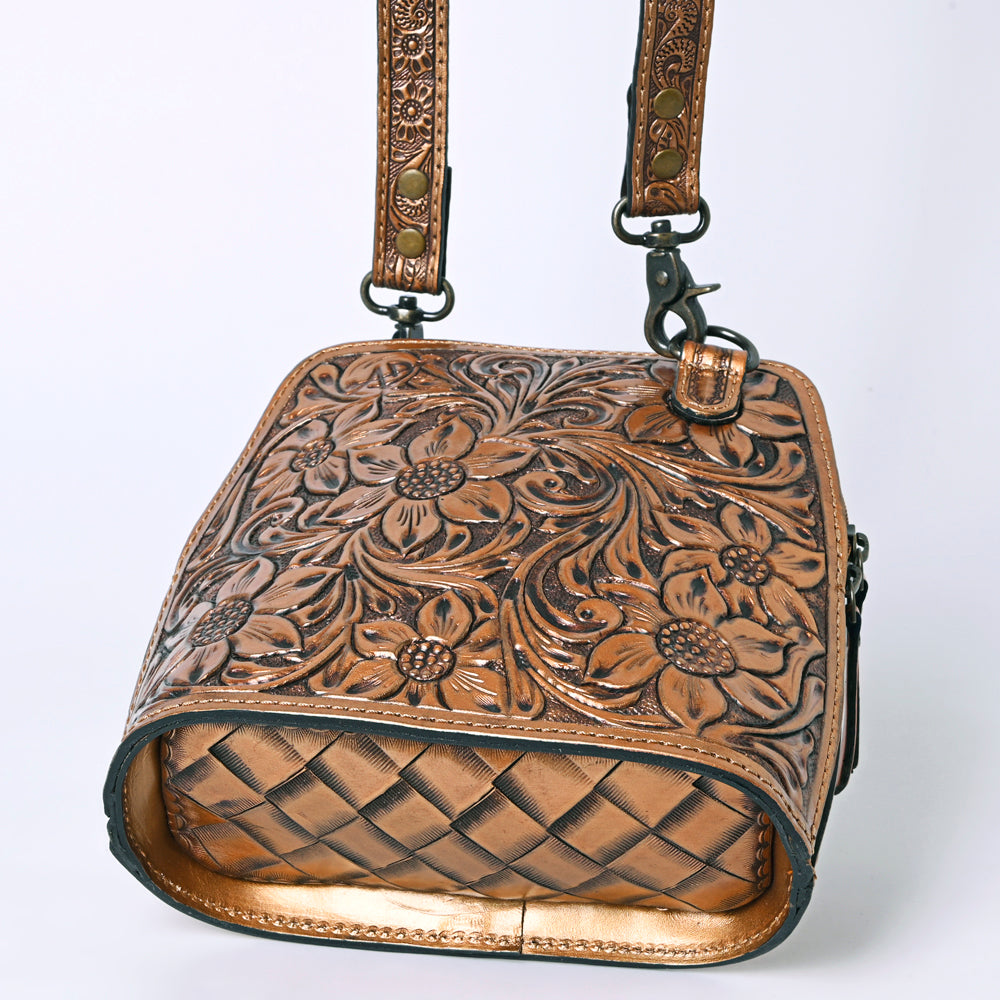 American Darling Hand Tooled Floral Leather Crossbody Bag