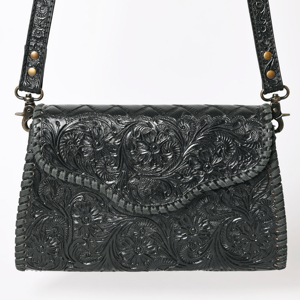 American Darling Hand Tooled Floral Leather Clutch & Crossbody Purse