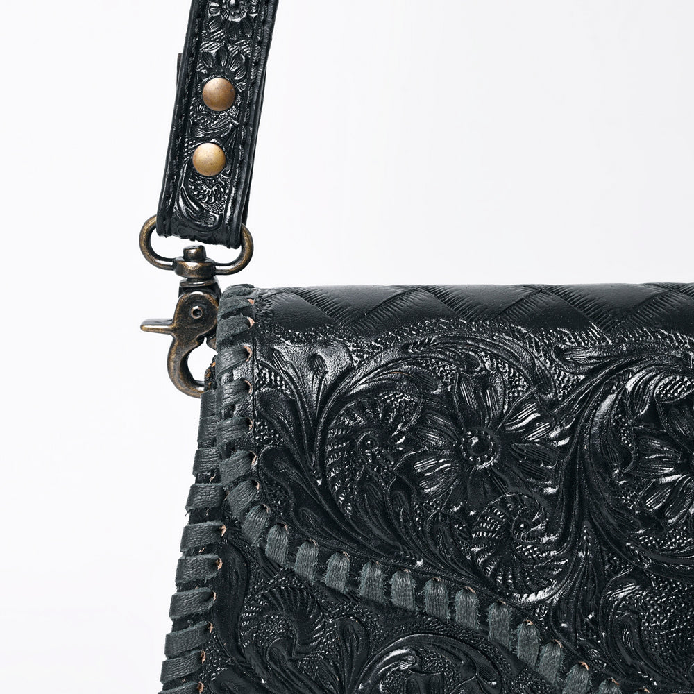 American Darling Hand Tooled Floral Leather Clutch & Crossbody Purse