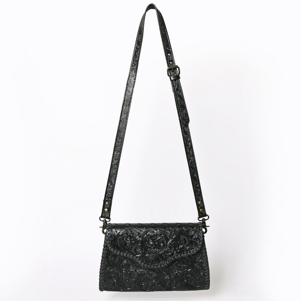 American Darling Hand Tooled Floral Leather Clutch & Crossbody Purse