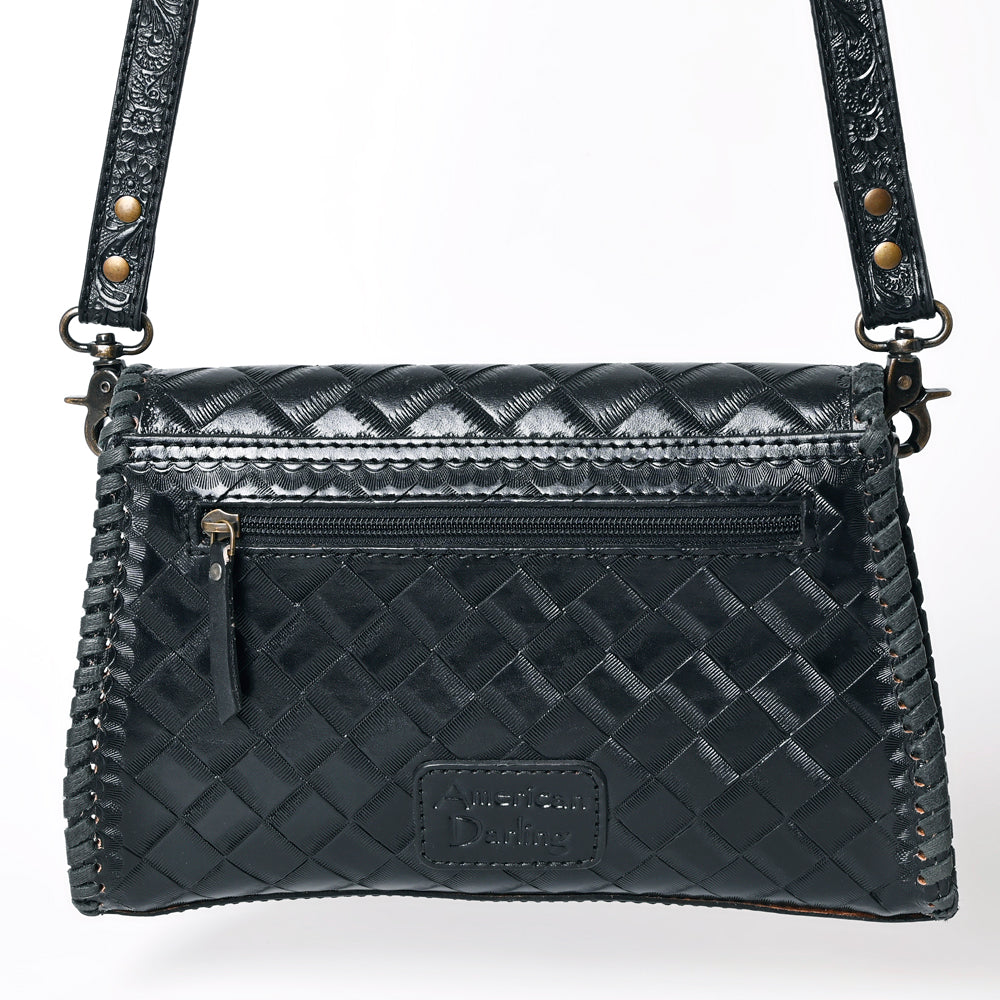 American Darling Hand Tooled Floral Leather Clutch & Crossbody Purse