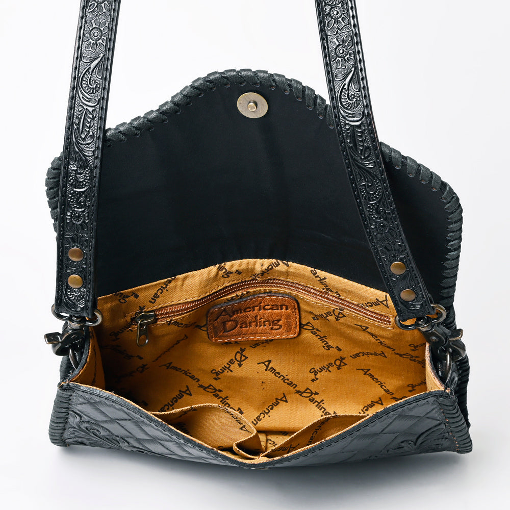 American Darling Hand Tooled Floral Leather Clutch & Crossbody Purse
