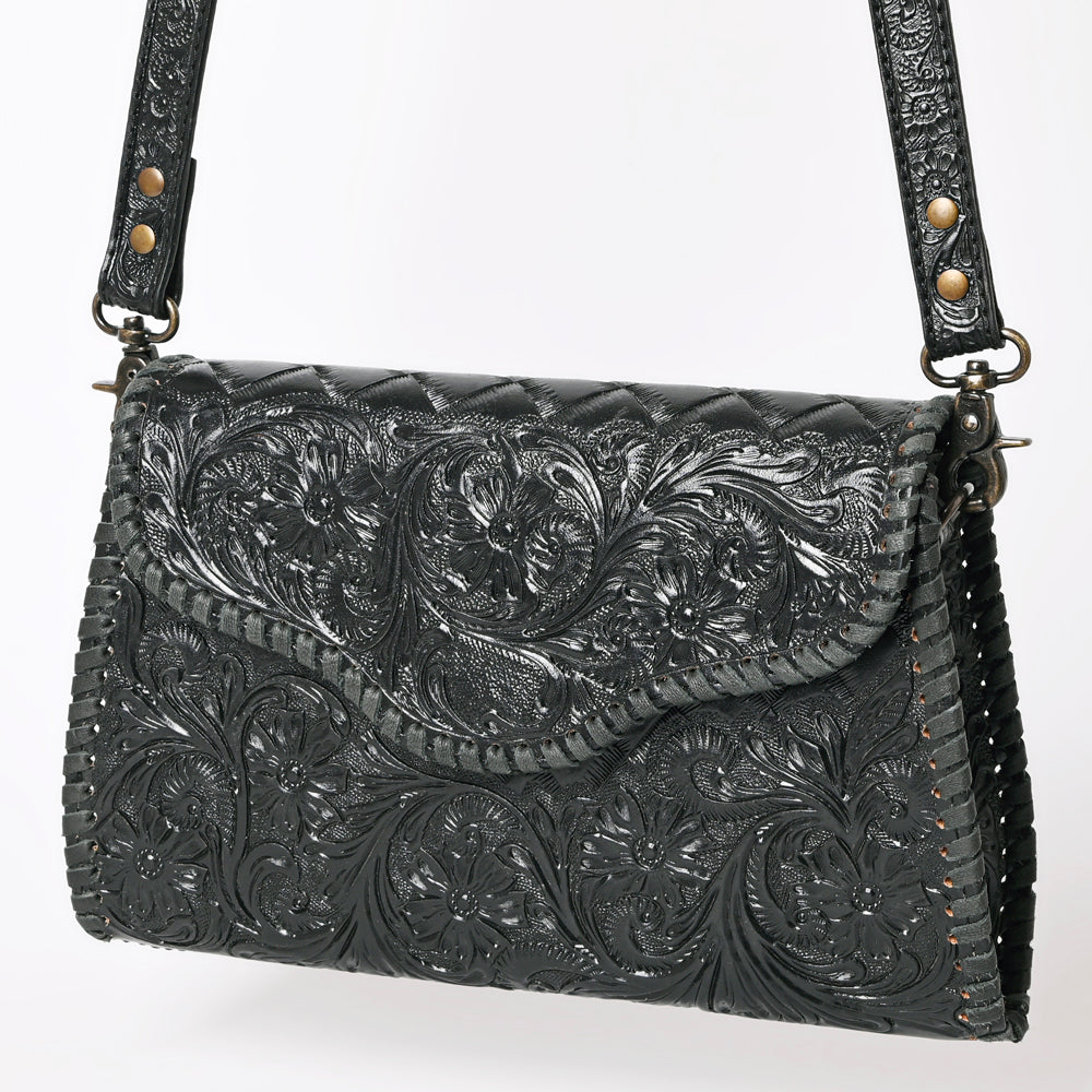 American Darling Hand Tooled Floral Leather Clutch & Crossbody Purse