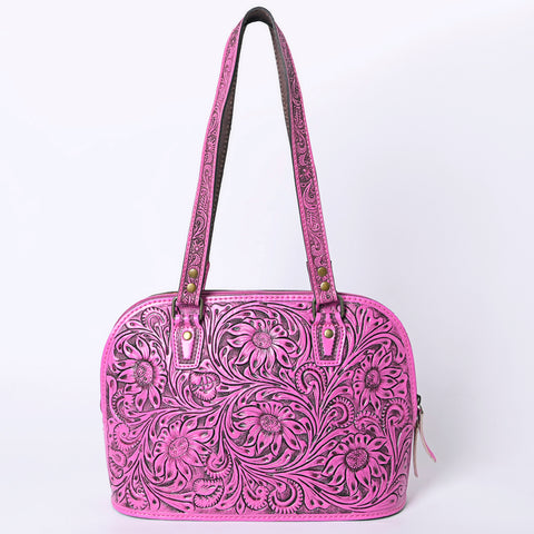 ADBG1139 American Darling Pink Hand Tooled Floral Leather Tote Bag Western Purse