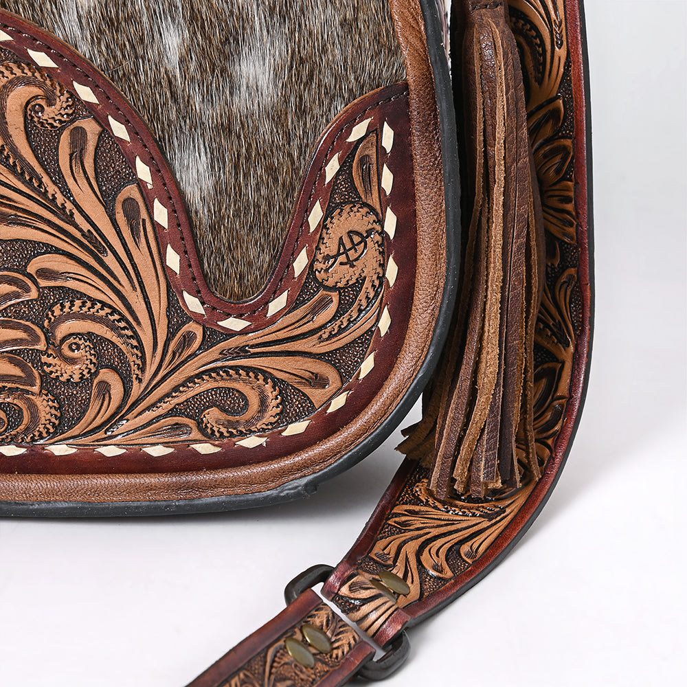 American Darling Hair-On Cowhide & Tooled Leather Hobo Bag | Western Purse