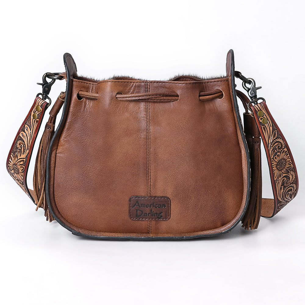 American Darling Hair-On Cowhide & Tooled Leather Hobo Bag | Western Purse