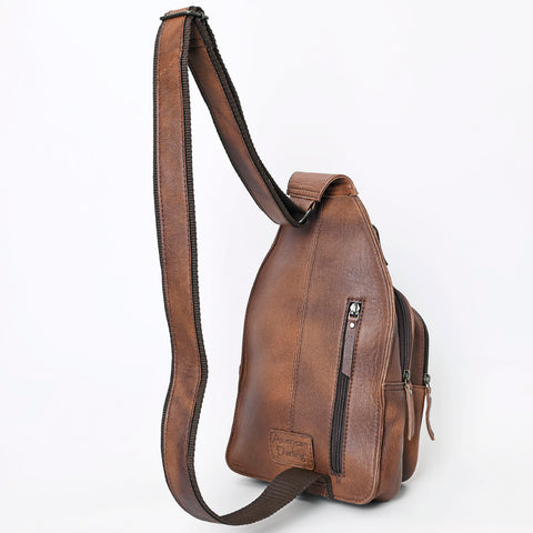 American Darling Tooled Leather Sling Bag -Crocodile Embossed Crossbody
