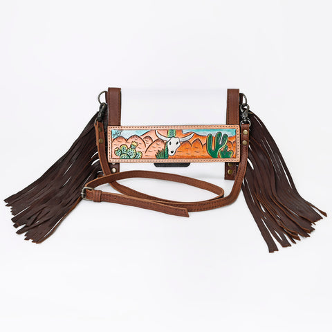 American Darling Hand Painted Clear Bag -Western Fringe Crossbody