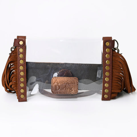 American Darling Hand Painted Clear Bag -Western Fringe Crossbody