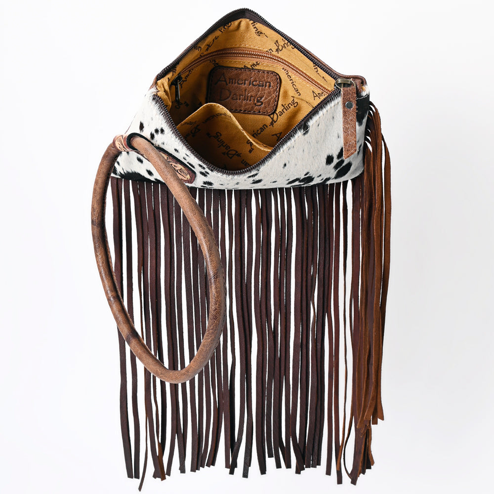 American Darling Cowhide Fringe Wristlet Bag | Western Leather Clutch