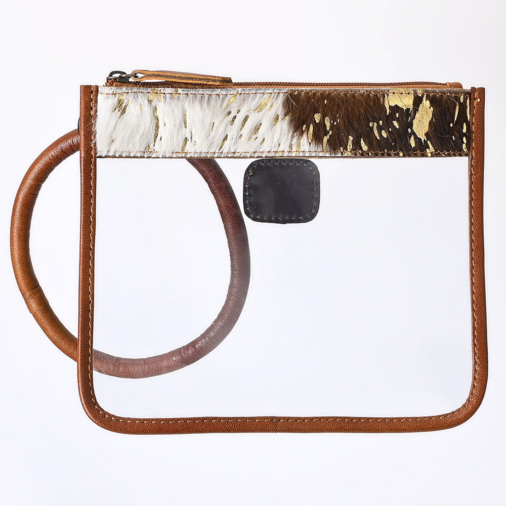 ADBG1159 Clear Stadium Bag with Genuine Cowhide Trim & Leather Round Handles - American Darling