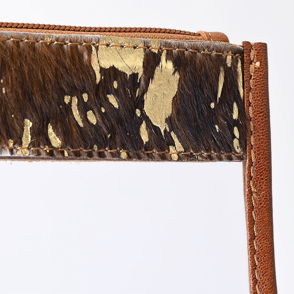 ADBG1159 Clear Stadium Bag with Genuine Cowhide Trim & Leather Round Handles - American Darling